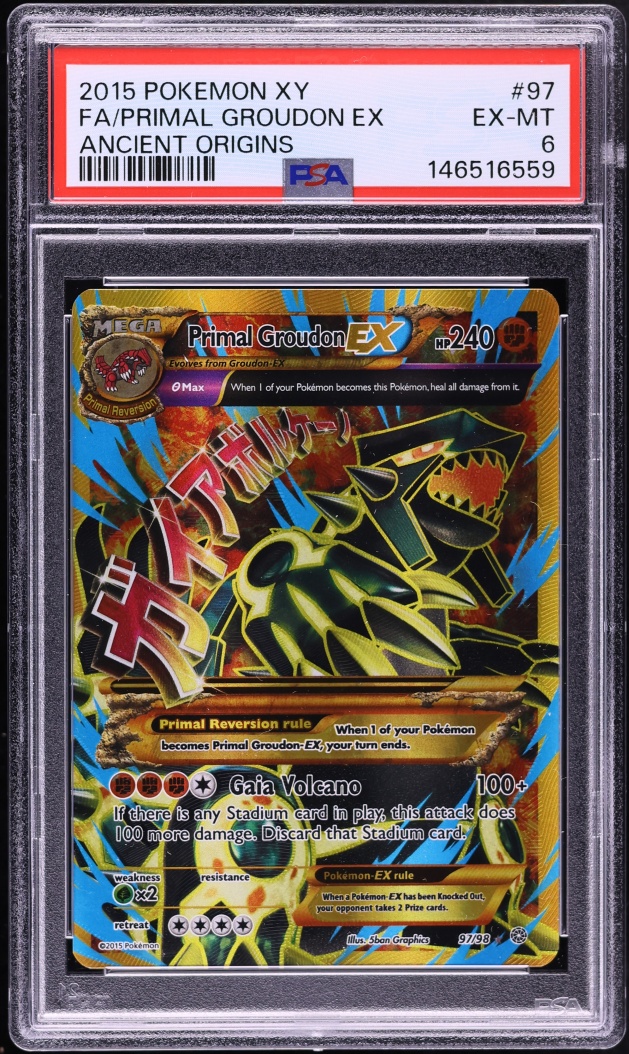 2015 Pokemon XY Ancient Origins Alt Art Primal Groudon EX #97 PSA 6 EXMT