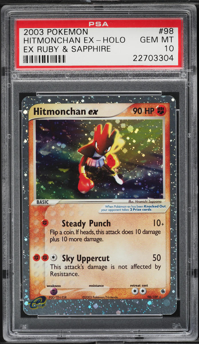 2003 Pokemon EX Ruby & Sapphire Holo Hitmonchan ex #98 PSA 10 GEM MINT