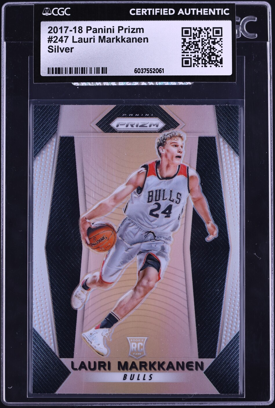 2017 Panini Prizm Silver Lauri Markkanen ROOKIE #247 CGC AUTH