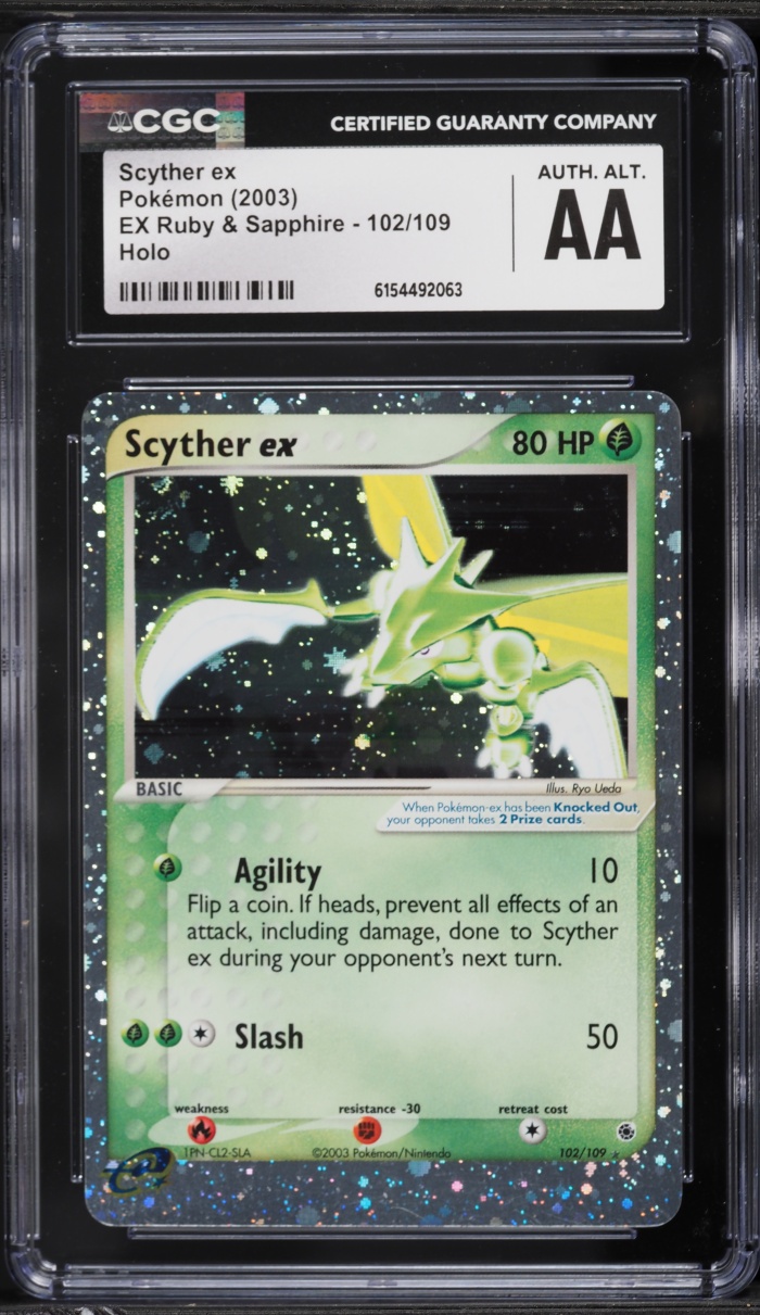 2003 Pokemon EX Ruby & Sapphire Holo Scyther EX #102 CGC ALTERED AUTH