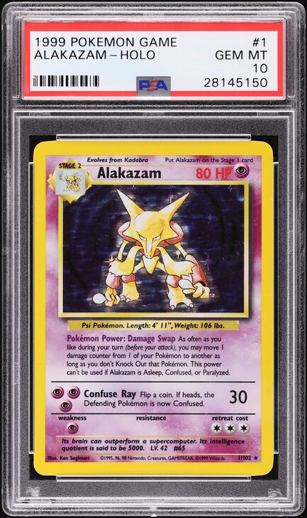 2000 Pokemon Korean Base Set 1st Edition Holo Alakazam #1 PSA 10