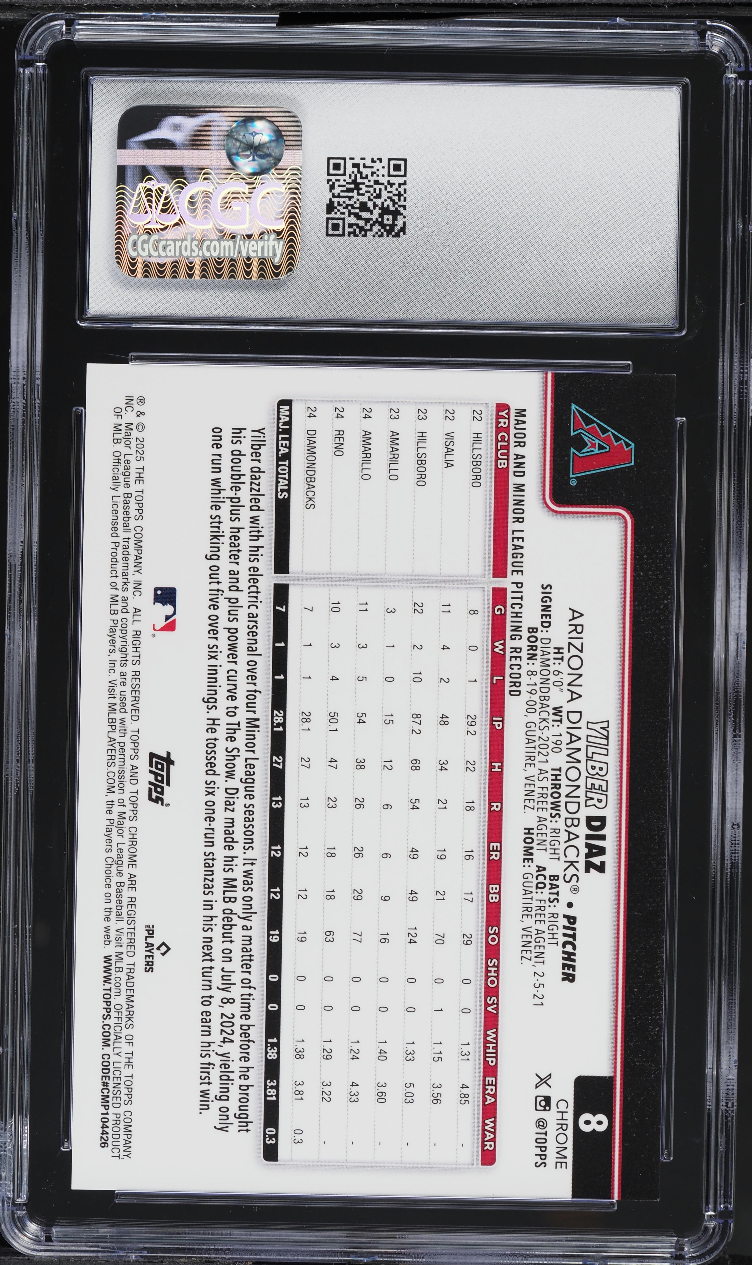 2025 Topps Chrome Orange Wave Refractor Yilber Diaz ROOKIE