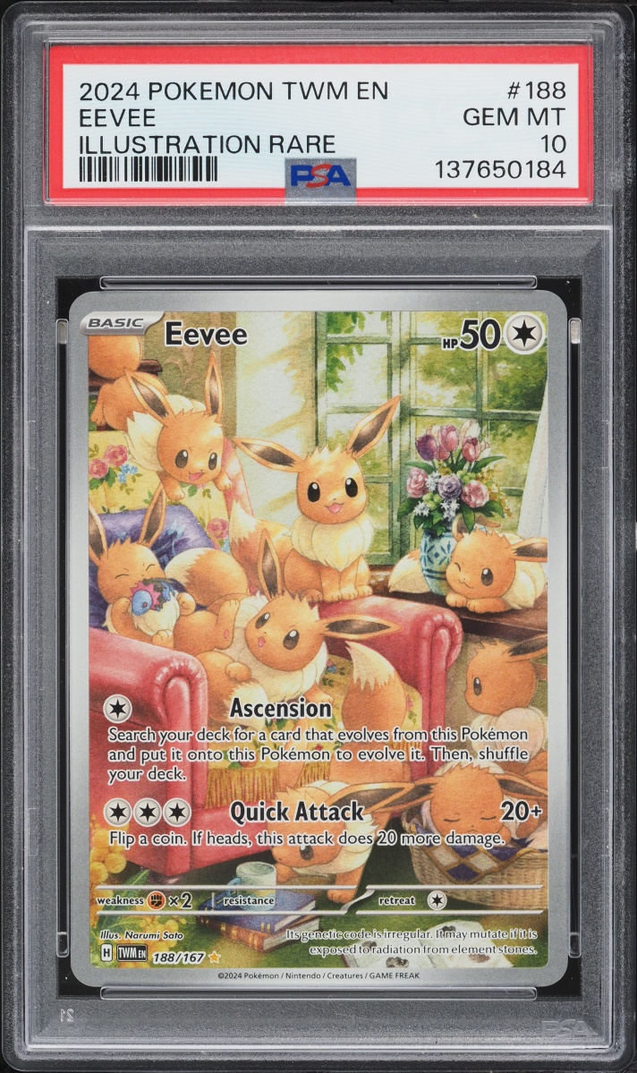 2024 Pokemon Scarlet & Violet Twilight Masquerade IR Eevee #188 PSA 10 GEM MINT