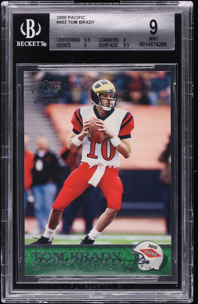 2000 Pacific Football Tom Brady ROOKIE #403 BGS 9 MINT