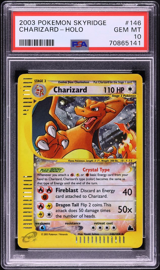 2003 Pokemon Skyridge Holo Crystal Charizard #146 PSA 10 GEM MINT