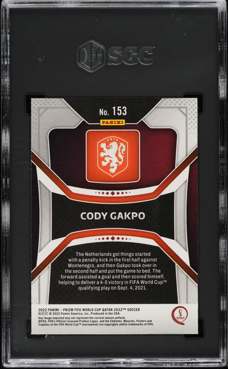 2022 Panini Prizm World Cup Cody Gakpo ROOKIE #153 SGC 9.5 MINT+