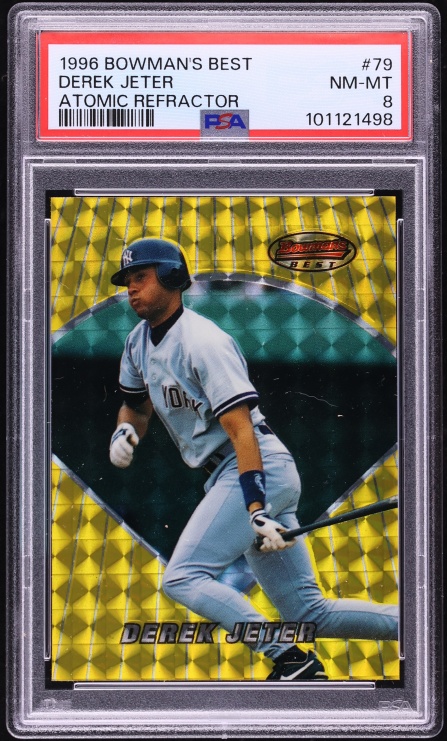 1996 Bowman's Best Atomic Refractor Derek Jeter ROOKIE #79 PSA 8 NM-MT - Photo 1