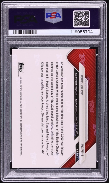 2025 Topps Now Gold Foil Pope Leo XIV /50 #POPE-1 PSA 9 MINT - Photo 2