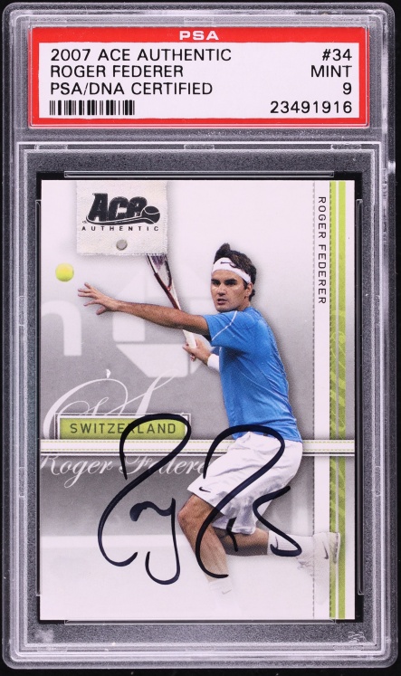 2007 Ace Authentic Roger Federer AUTO DNA 9 #34 PSA AUTH - Photo 1