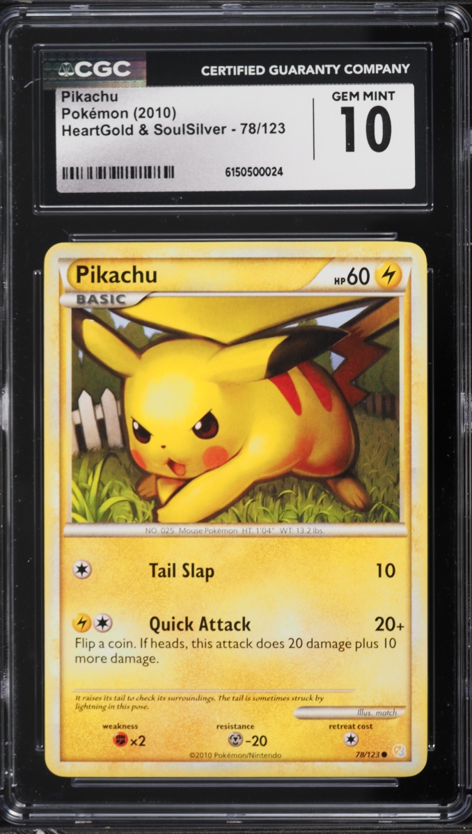 2010 Pokemon HeartGold & SoulSilver Pikachu #78 CGC 10 GEM MINT