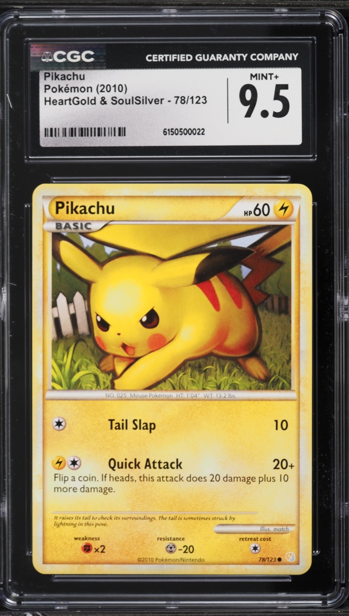 2010 Pokemon HeartGold & SoulSilver Pikachu #78 CGC 9.5 MINT+