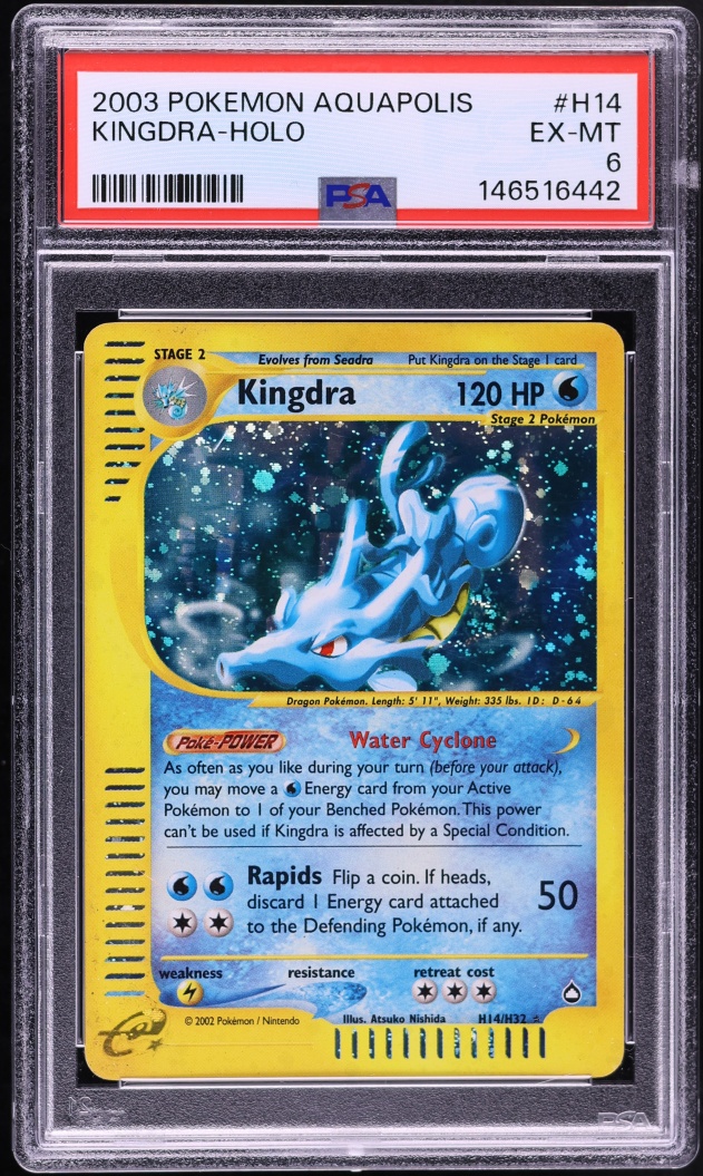 2003 Pokemon Aquapolis Holo Kingdra #H14 PSA 6 EXMT