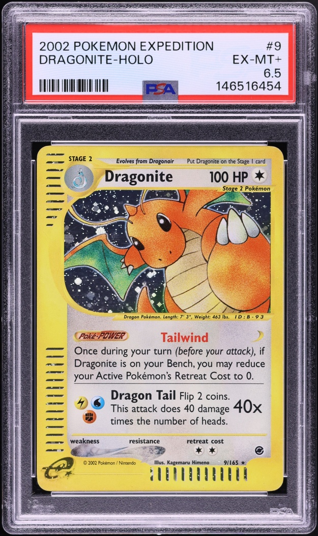 2002 Pokemon Expedition Holo Dragonite #9 PSA 6.5 EXMT+