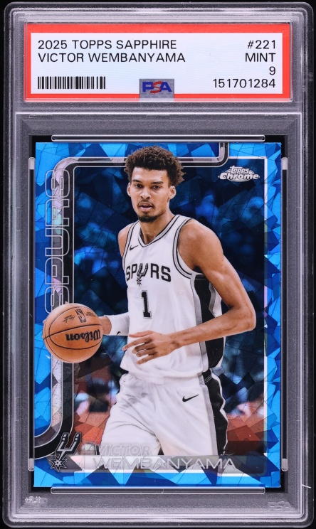 2025 Topps Chrome Sapphire Victor Wembanyama #221 PSA 9 MINT