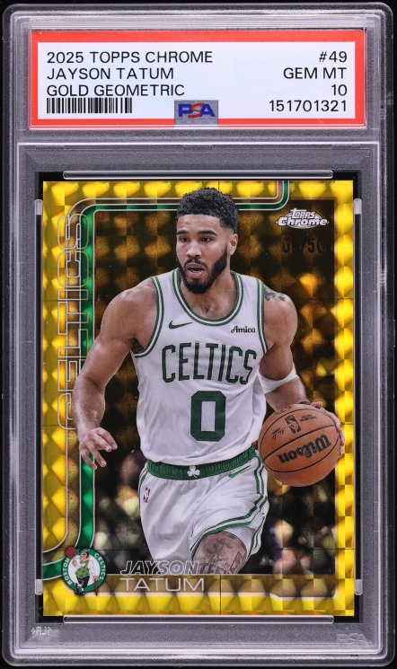 2025 Topps Chrome Gold Geometric Jayson Tatum /50 #49 PSA 10 GEM MINT