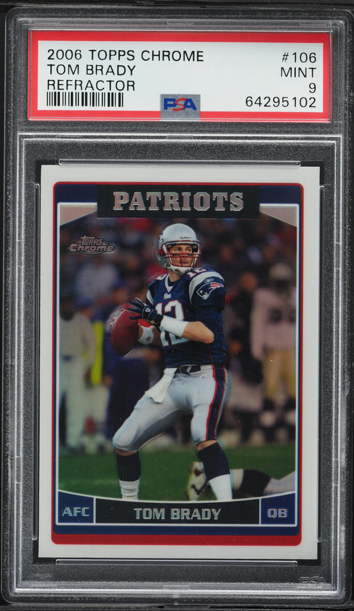 2006 Topps Chrome Refractor Tom Brady #106 PSA 9 MINT on