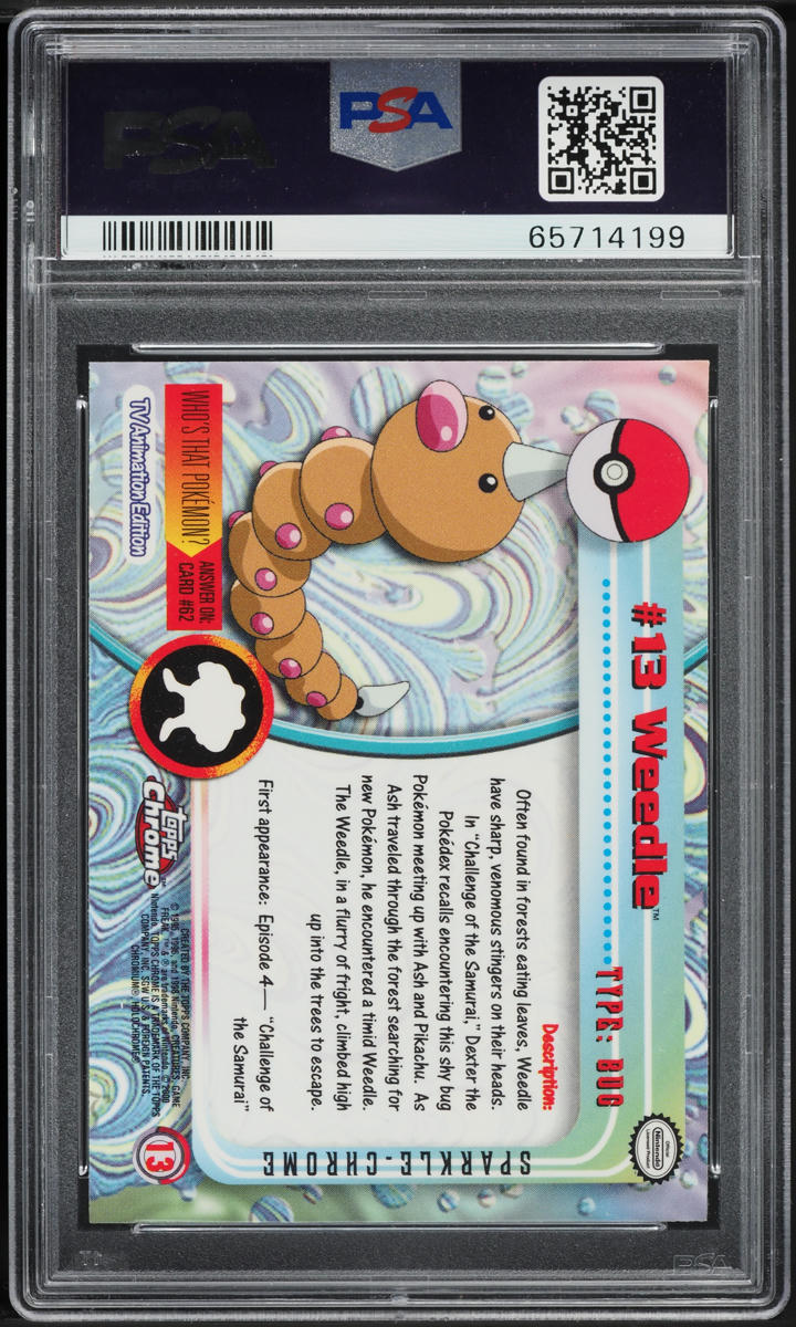 2000 Topps Chrome Pokemon Series 1 Sparkle Weedle #13 PSA 10 GEM MINT