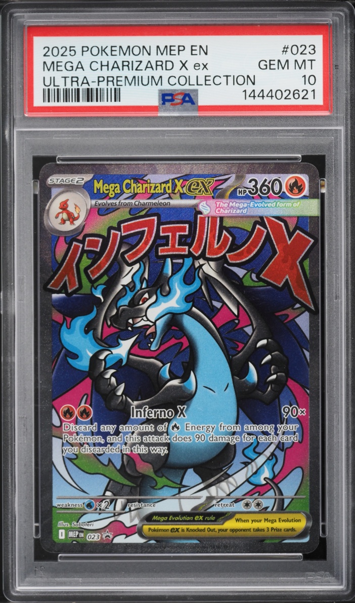 2025 Pokemon Mega Evolution Promo Ultra Premium Full Art Mega Charizard X EX #23 PSA 10 GEM