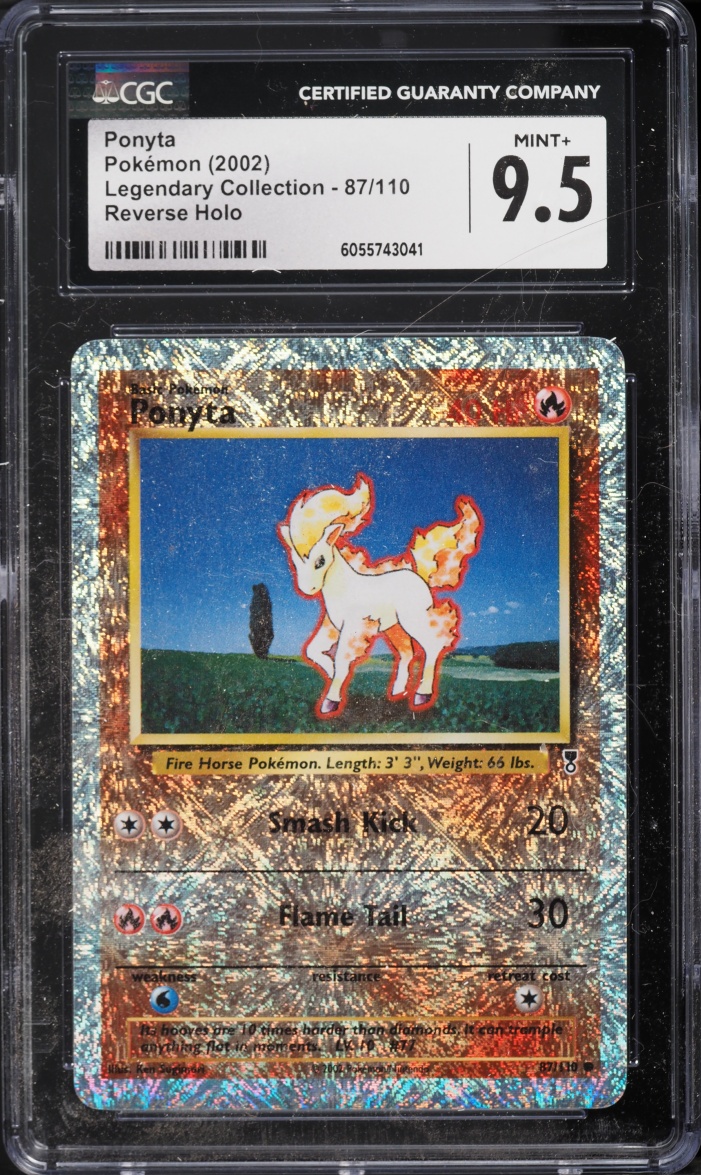 2002 Pokemon Legendary Collection Reverse Holo Ponyta #87 CGC 9.5 MINT+