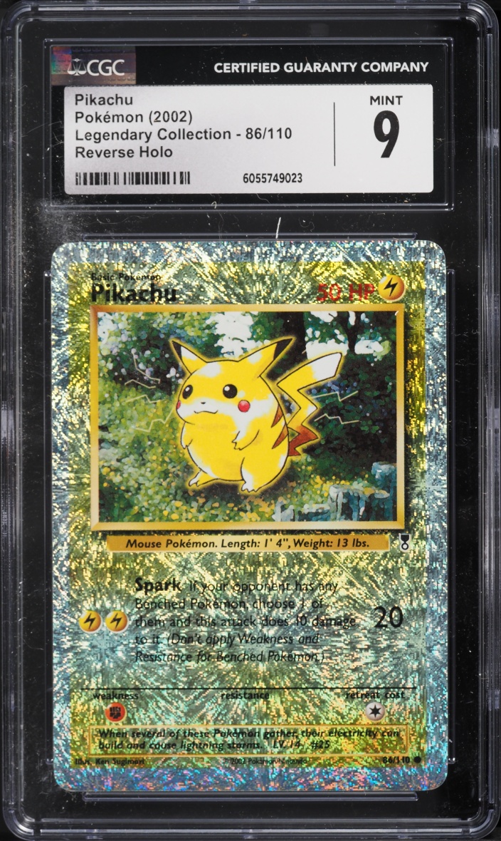 2002 Pokemon Legendary Collection Reverse Holo Pikachu #86 CGC 9 MINT