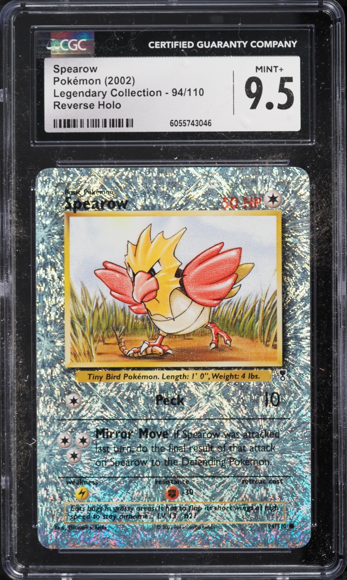 2002 Pokemon Legendary Collection Reverse Holo Spearow #94 CGC 9.5 MINT+