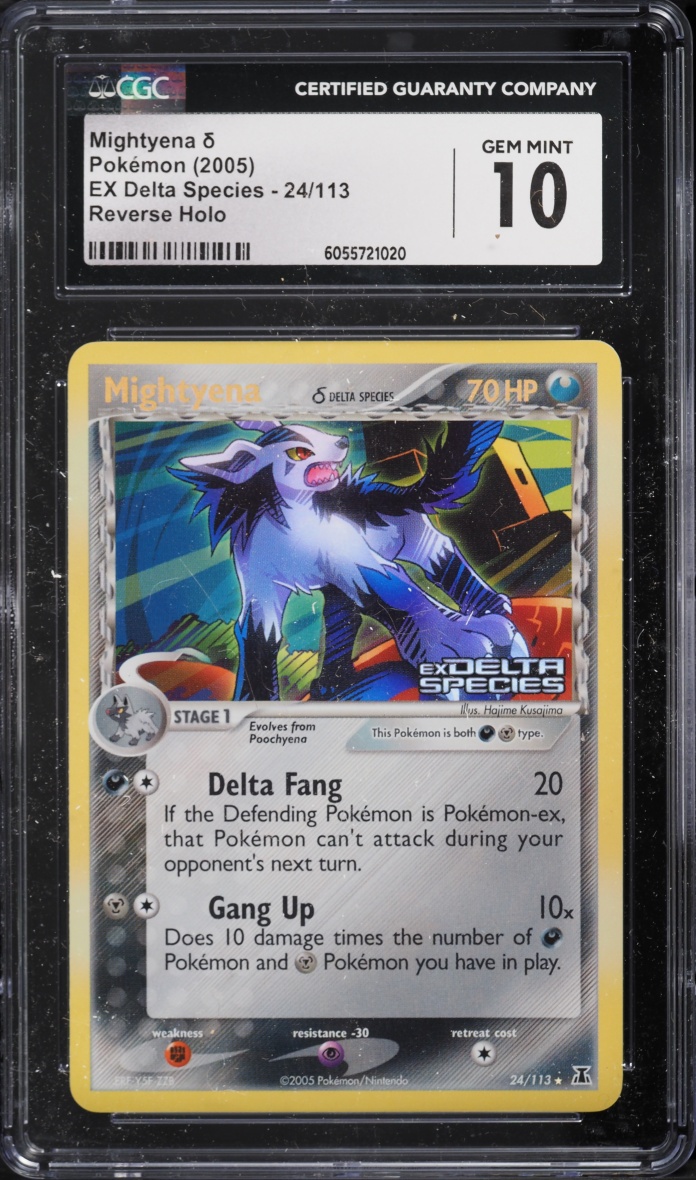 2005 Pokemon Ex Delta Species Reverse Holo Mightyena #24 CGC 10 GEM MINT