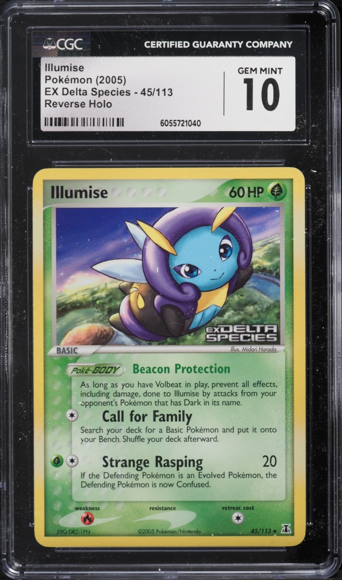 2005 Pokemon Ex Delta Species Reverse Holo Illumise #45 CGC 10 GEM MINT