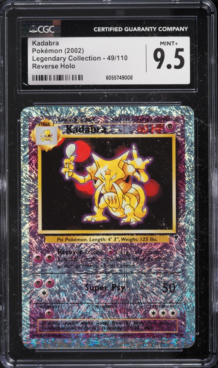 2002 Pokemon Legendary Collection Reverse Holo Kadabra #49 CGC 9.5 MINT+