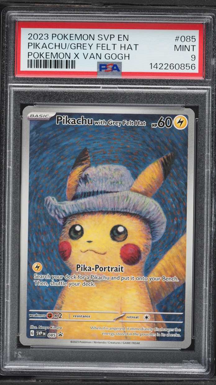 2023 Pokemon Scarlet & Violet Promo Van Gogh Full Art Pikachu With Grey Felt Hat #85 PSA 9 MINT