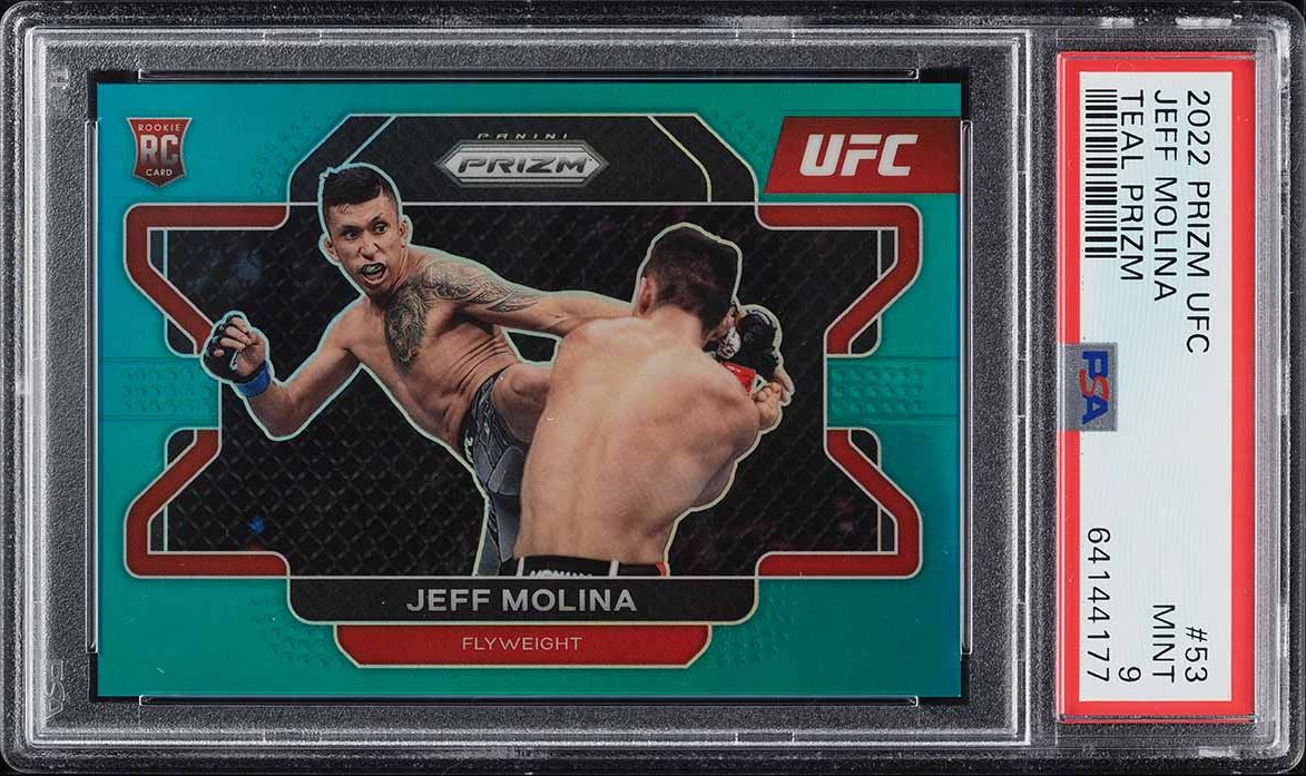 2022 Panini Prizm UFC Teal Prizms Jeff Molina ROOKIE /49 #53 PSA 9 MINT