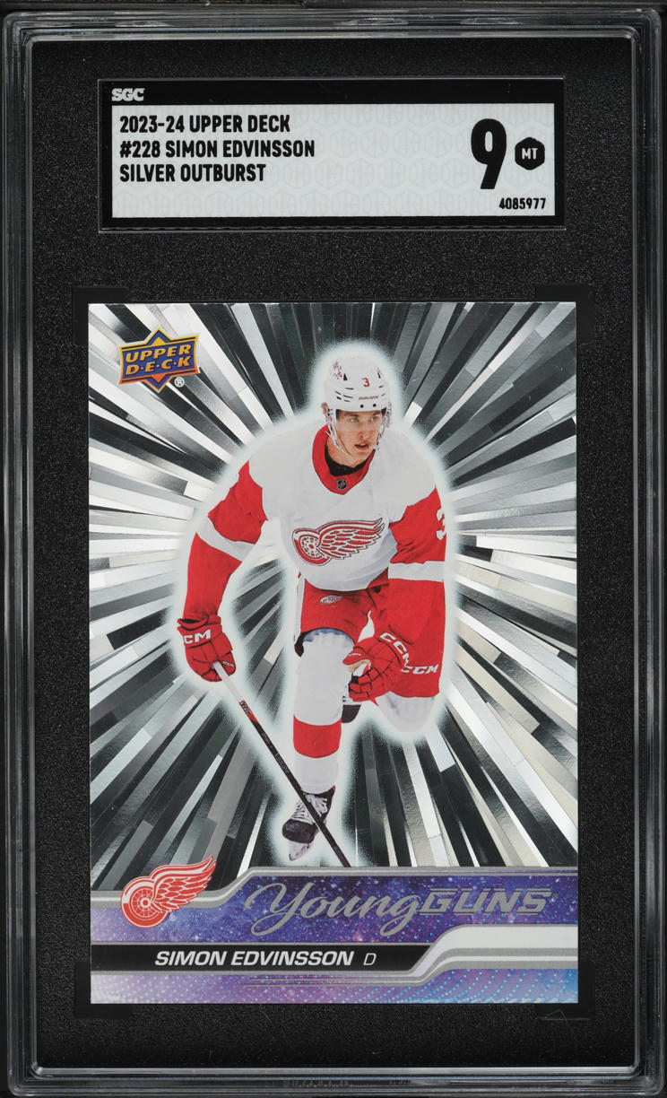 2023 Upper Deck Young Guns Silver Outburst Simon Edvinsson ROOKIE #228 SGC 9