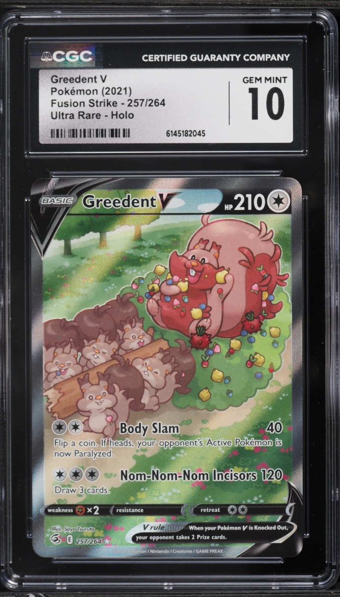 2021 Pokemon Sword & Shield Fusion Strike Alt Art Greedent V #257 CGC 10 GEM MINT