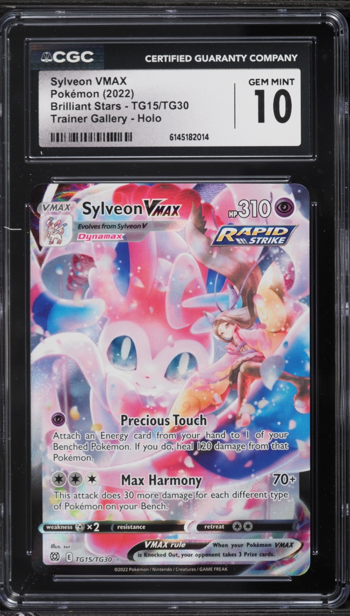 2022 Pokemon Sword & Shield Brilliant Stars CHR Sylveon VMAX #TG15 CGC 10 GEM MINT