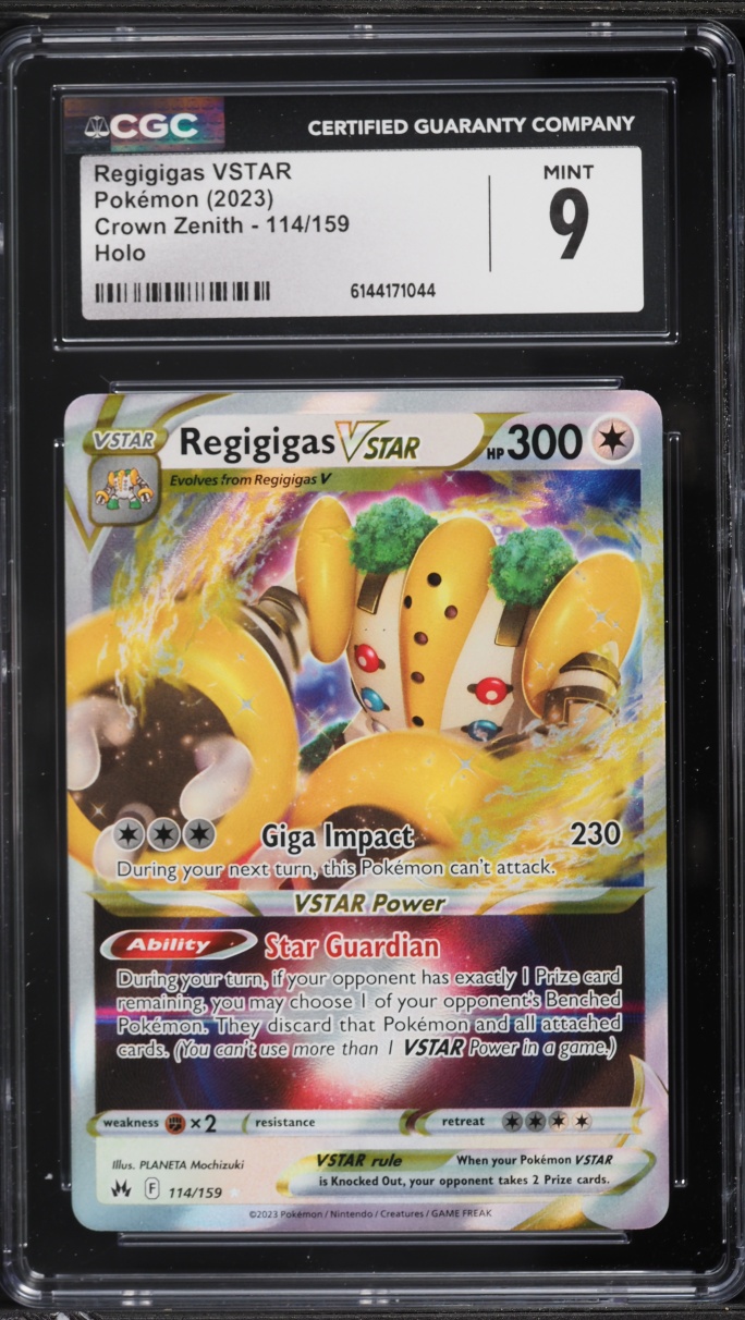2023 Pokemon Sword & Shield Crown Zenith Holo Regigigas VSTAR #114 CGC 9 MINT