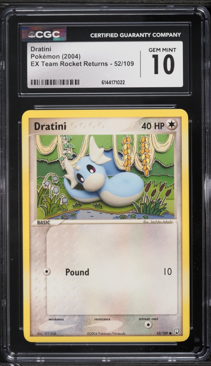 2004 Pokemon EX Team Rocket Returns Dratini #52 CGC 10 GEM MINT