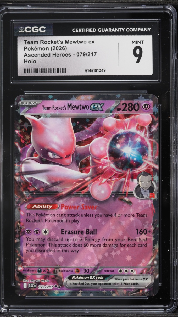 2026 Pokemon Mega Evolution Ascended Heroes Holo Team Rocket's Mewtwo ex #79 CGC 9 MINT