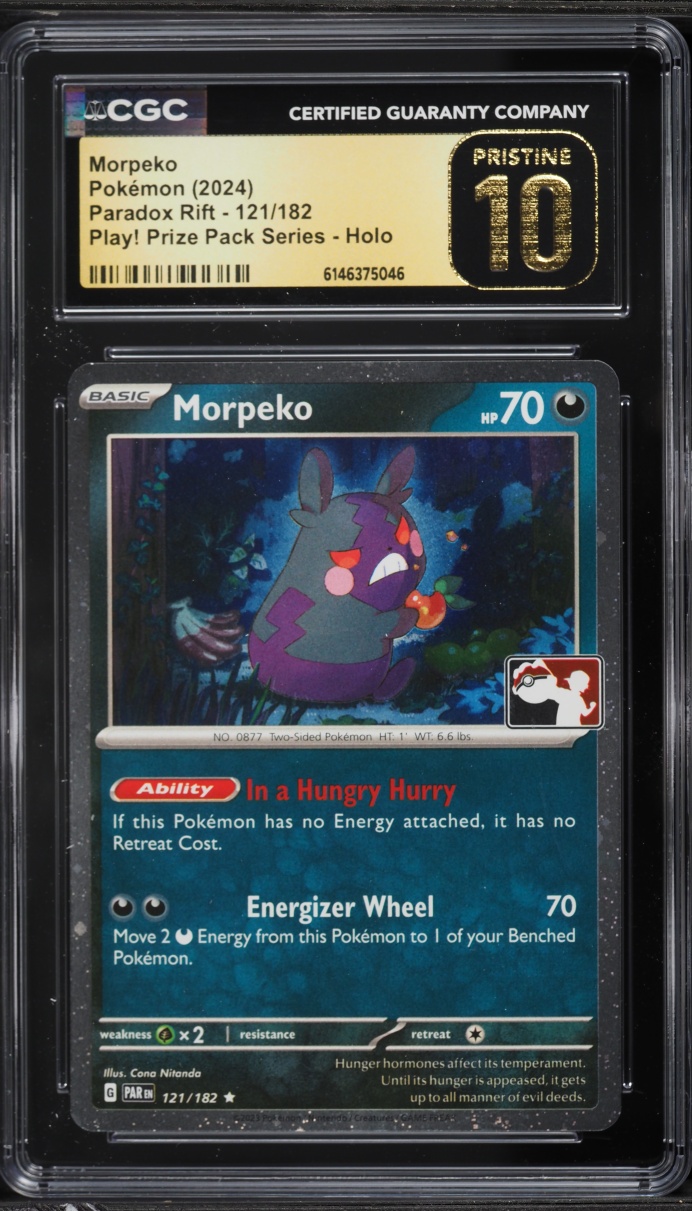 2024 Pokemon Scarlet & Violet Paradox Rift Play! Prize Pack Holo Morpeko #121 CGC 10 PRISTINE