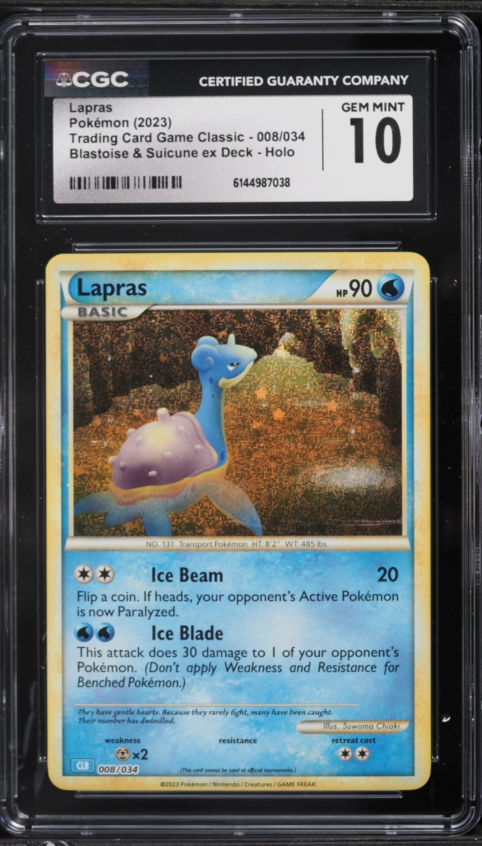 2023 Pokemon TCG Classic Collection Holo Lapras #8 CGC 10 GEM MINT