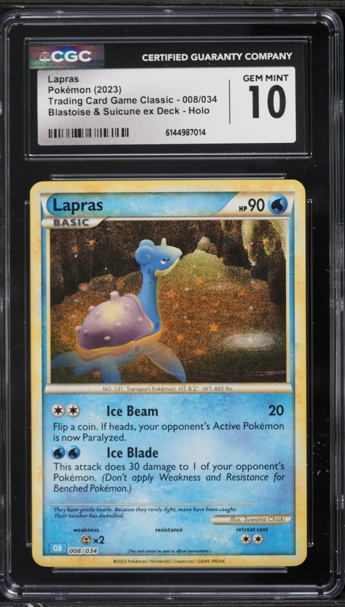 2023 Pokemon TCG Classic Collection Holo Lapras #8 CGC 10 GEM MINT