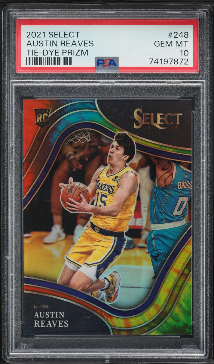 2021 Select Courtside Tie-Dye Prizm Austin Reaves ROOKIE /25 #248 PSA 10 GEM