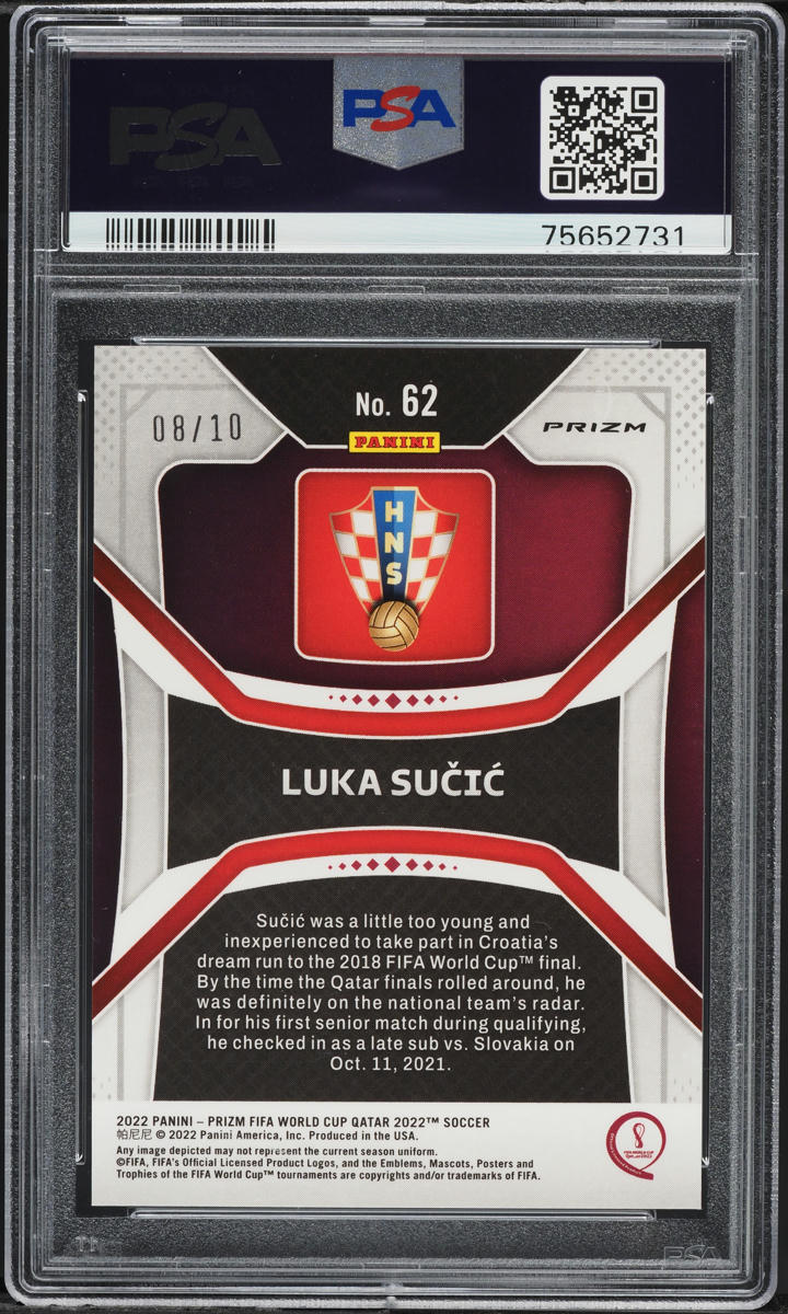 2022 Panini Prizm World Cup Qatar Gold Luka Sucic ROOKIE /10 #62 PSA 10 GEM MINT