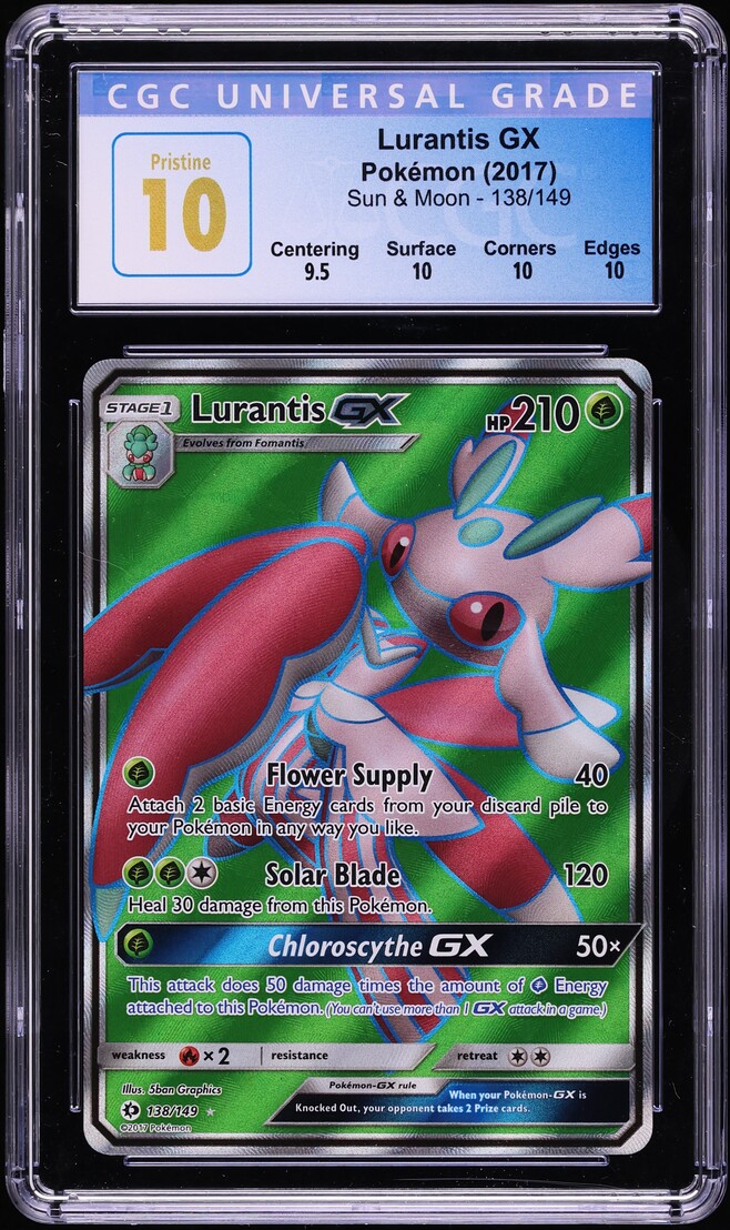2017 Pokemon Sun & Moon Full Art Lurantis GX #138 CGC 10 PRISTINE