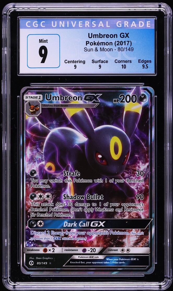 2017 Pokemon Sun & Moon Umbreon GX #80 CGC 9 MINT