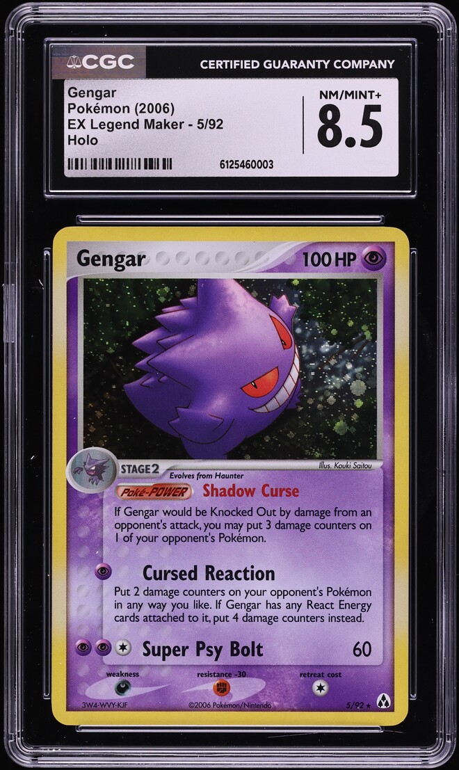 2006 Pokemon EX Legend Maker Holo Gengar #5 CGC 8.5 NM-MT+