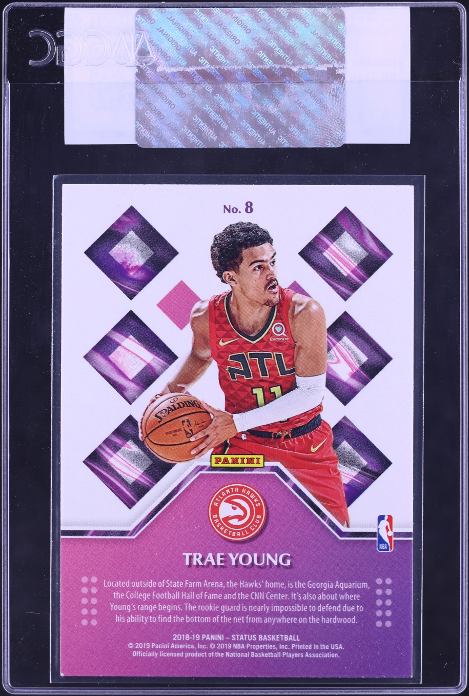 2018 Panini Status Credentials Trae Young ROOKIE #8 CGC AUTH