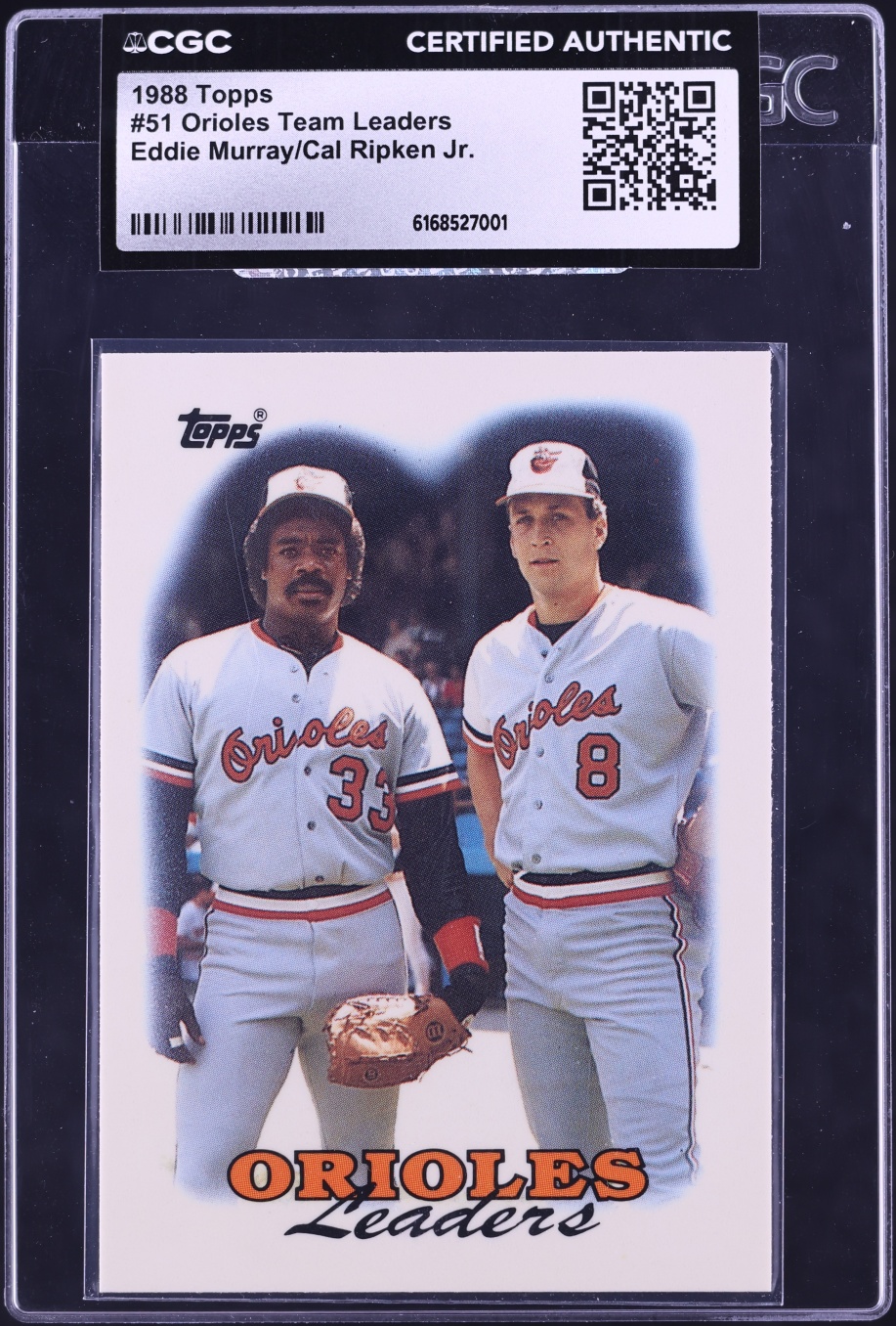 1988 Topps Eddie Murray & Cal Ripken Jr. ORIOLES LEADERS #51 CGC AUTH