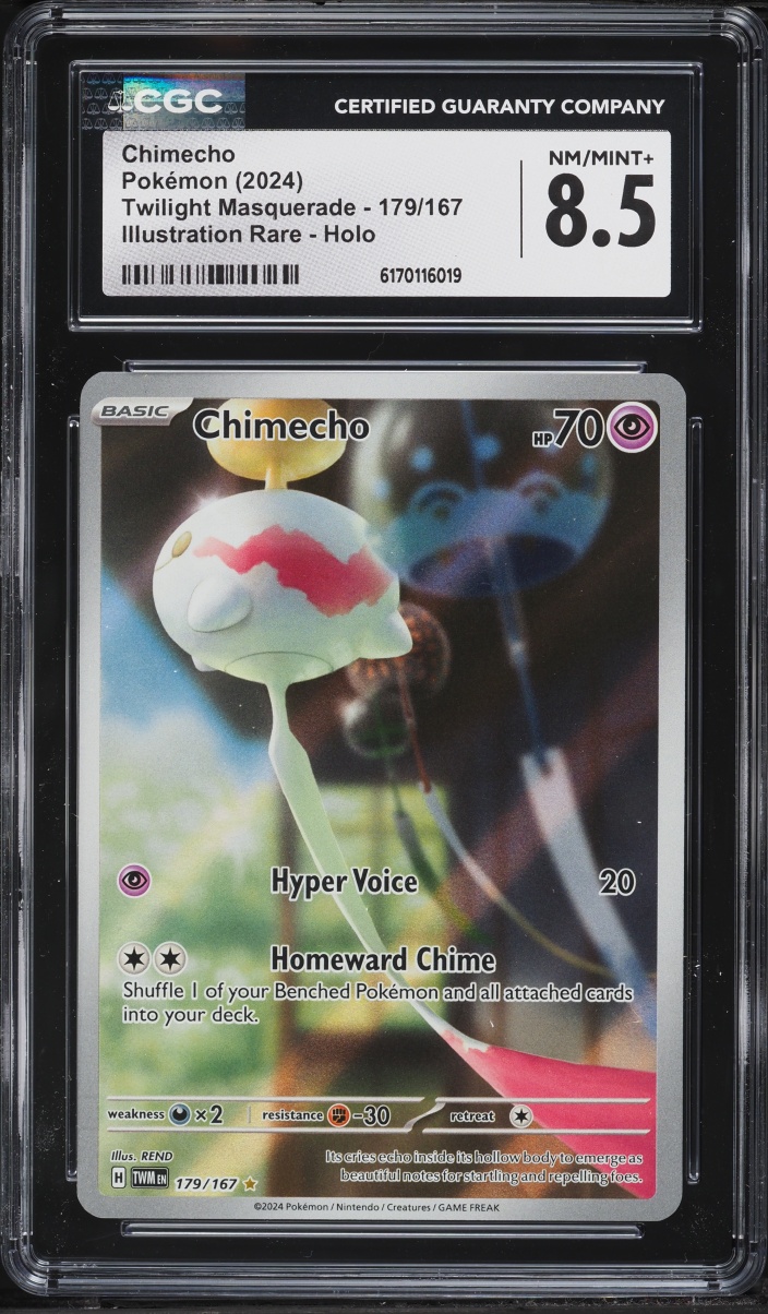2024 Pokemon Scarlet & Violet Twilight Masquerade IR Chimecho #179 CGC 8.5 NM-MT+