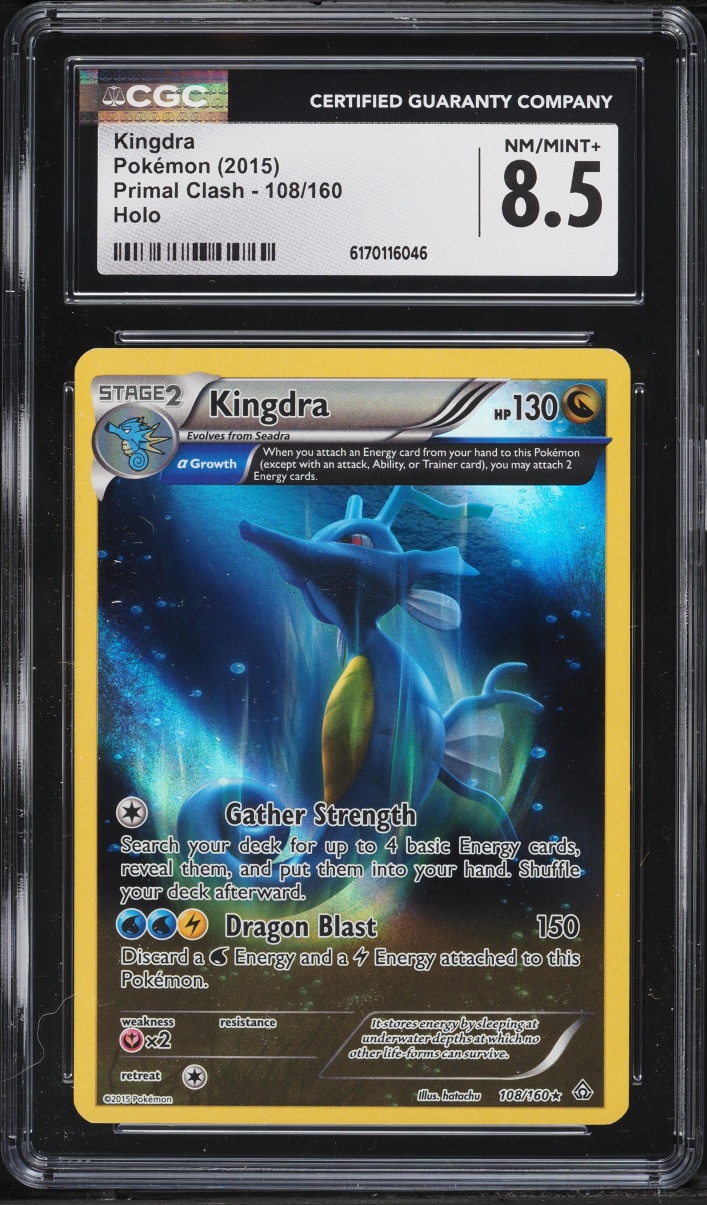 2015 Pokemon XY Primal Clash Holo Kingdra #108 CGC 8.5 NM-MT+