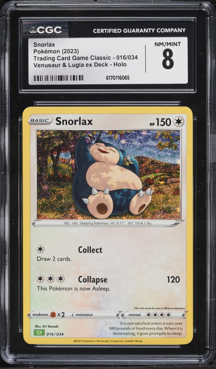 2023 Pokemon TCG Classic Collection Venusaur & Lugia ex Deck Holo Snorlax #16 CGC 8 NM-MT