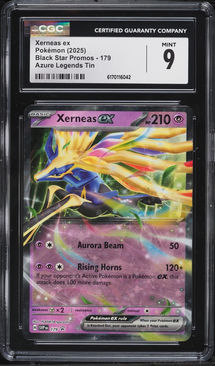 2025 Pokemon Scarlet & Violet Promo Azure Legends Tin Xerneas EX #179 CGC 9 MINT